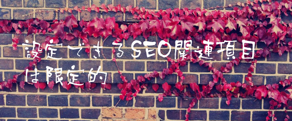 設定できるSEO関連項目は限定的