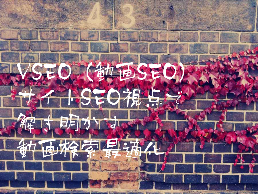 VSEO(動画SEO)サイトSEO視点で解き明かす動画検索最適化