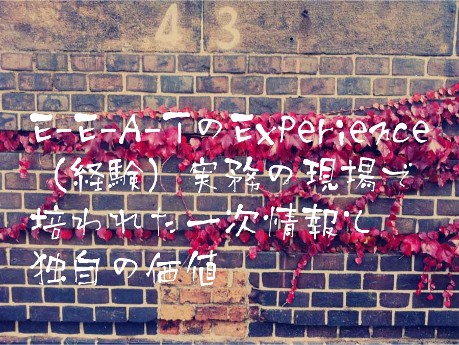 E-E-A-TのExperience（経験）実務の現場で培われた一次情報と独自の価値